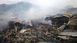 San Martín: 52 personas heridas tras incendio en mercado