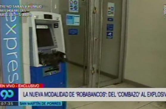 SMP: hampones hicieron estallar cajero de banco para robarlo