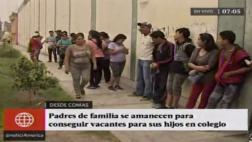 Comas: padres acampan en colegio por vacante para sus hijos