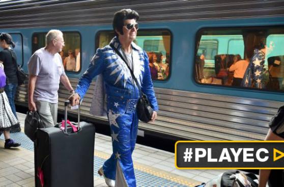 Pasajeros de tren viajan vestidos como Elvis en Australia