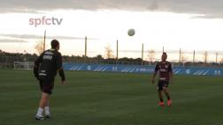 Rogerio Ceni le ganó reto a Cueva tras parar balón con espalda