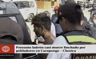 Chosica: vecinos capturan y golpean a ladrón de batería