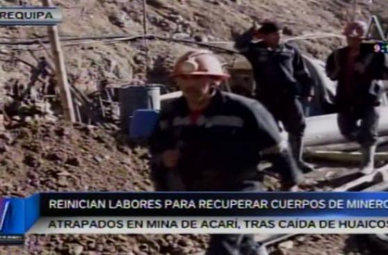 Mineros atrapados: reinician labores de rescate en Acarí
