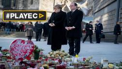 Merkel y Hollande recuerdan a víctimas de atentado en Berlín