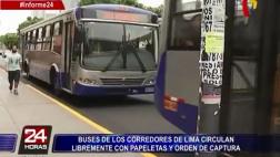 Buses de corredores circulan pese a tener deudas por papeletas