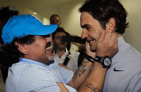 Facebook: Maradona se rinde ante los triunfos de Federer