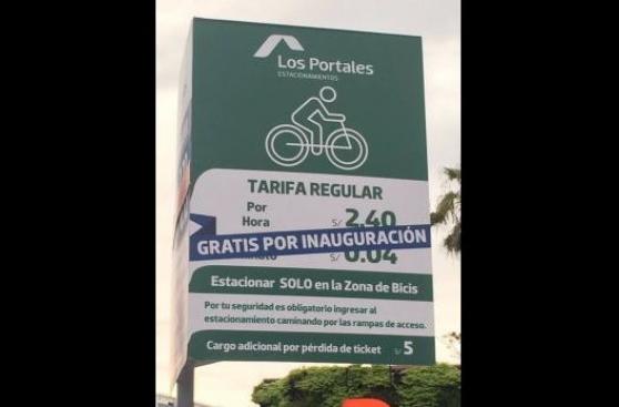 Los Portales suspendió cobro de parqueos por bicicletas
