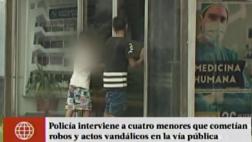 Graban a niños robando y causando destrozos en Av. Arequipa