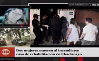 Dos mujeres murieron en incendio en centro de rehabilitación