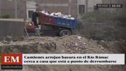 SJL: camiones tiran basura al río Rímac y alcalde lo justifica