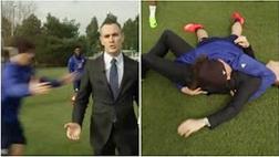 Chelsea: David Luiz 'tacleó' a periodista de televisión en vivo