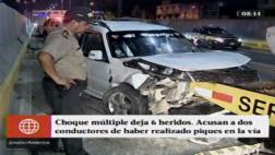 SMP: choque múltiple por piques ilegales en Panamericana Norte