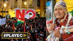 Marchan a favor y en contra de que Evo siga en el poder