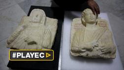 Siria recupera bustos destrozados por el Estado Islámico