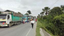 San Martín: manifestantes bloquean carretera Fernando Belaúnde