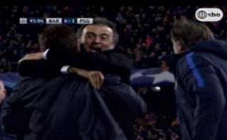 Luis Enrique celebró eufórico el sexto gol del Barcelona