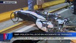 San Martín de Porres: policía murió al chocar su moto con taxi