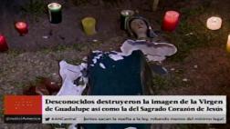 La Victoria: vándalos destruyen imagen de Virgen de Guadalupe