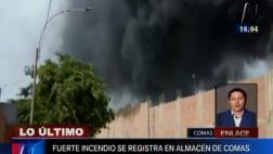 Comas: incendio consumió almacén de fábrica de pinturas Anypsa