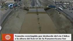 Así quedó la Panamericana Sur por desborde de río Chilca