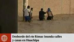 Río Rímac vuelve a desbordarse e inunda San Juan de Lurigancho