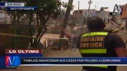 Familias abandonan sus viviendas ante peligro de derrumbe