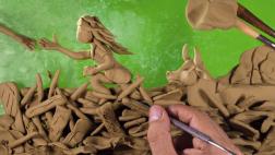 Evangelina Chamorro es retratada por artista colombiano