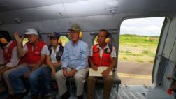 Tumbes: PPK sobrevoló zonas afectadas por las lluvias