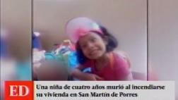 SMP: niña murió en incendio originado por vela encendida