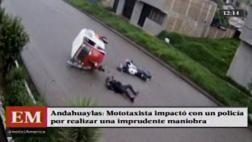 Apurímac: policía motorizado choca violentamente con mototaxi
