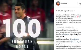 Cristiano Ronaldo celebró en Instagram sus 100 goles