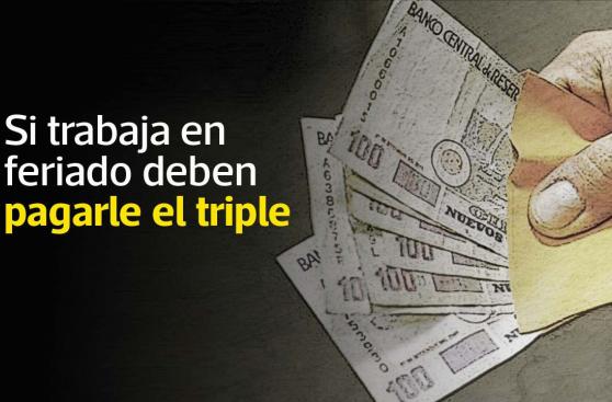 Quien trabaje durante el feriado recibirá triple remuneración