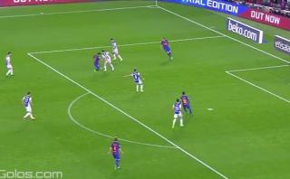 Barcelona: presión de Luis Suárez y gol de Messi sin arquero