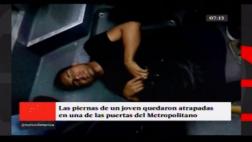 Joven quedó con las piernas atrapadas en bus del Metropolitano