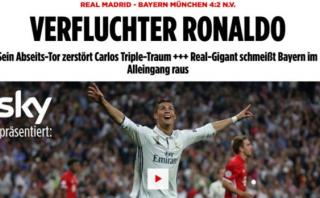 Bayern: prensa alemana maldice a Ronaldo y al árbitro Kassai
