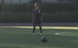 Hijo de Cristiano Ronaldo hace gol de tiro igual que su padre
