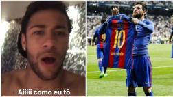 Neymar explotó de alegría luego del golazo de Messi [VIDEO]