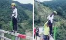 YouTube: joven sufre accidente al hacer bungee jumping [VIDEO]