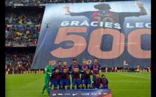 Lionel Messi: la bandera del Camp Nou por sus 500 goles