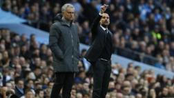 City vs. United: así fue el saludo entre Mourinho y Guardiola