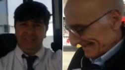 Chofer de bus sorprende a anciano cantándole "Cumpleaños feliz"