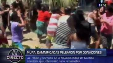 Damnificados se enfrentan por entrega de donaciones en Piura