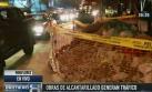 Miraflores: caos vehicular en Petit Thouars por obra de Sedapal