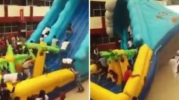 México: la emoción por un juego inflable terminó en accidente