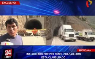 Matucana: túnel inaugurado por PPK fue cerrado a los 3 días