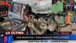 Huaral: tres personas mueren en choque frontal de automóviles