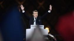 Macron celebra su victoria con el himno de la Unión Europea