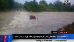 Piura: río arrastró mototaxi que transportaba a seis profesores
