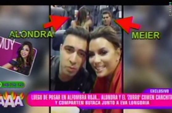 Eva Longoria 'captó' por accidente a Alondra y Christian Meier