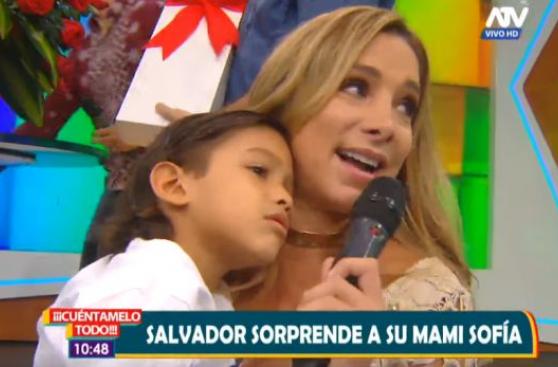 Sofía Franco terminó conmovida con sorpresiva visita de su hijo